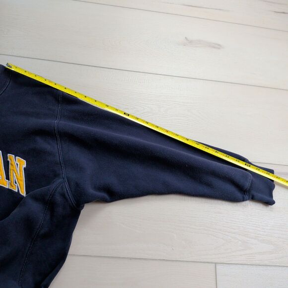 Vintage Michigan Wolverines Steve & Barry's Sweatshirt Mens S Blue Y2K Spellout - Picture 7 of 9